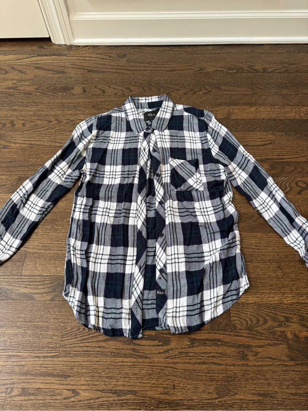 Women’s Rails Navy & White Plaid Button-Down Shirt